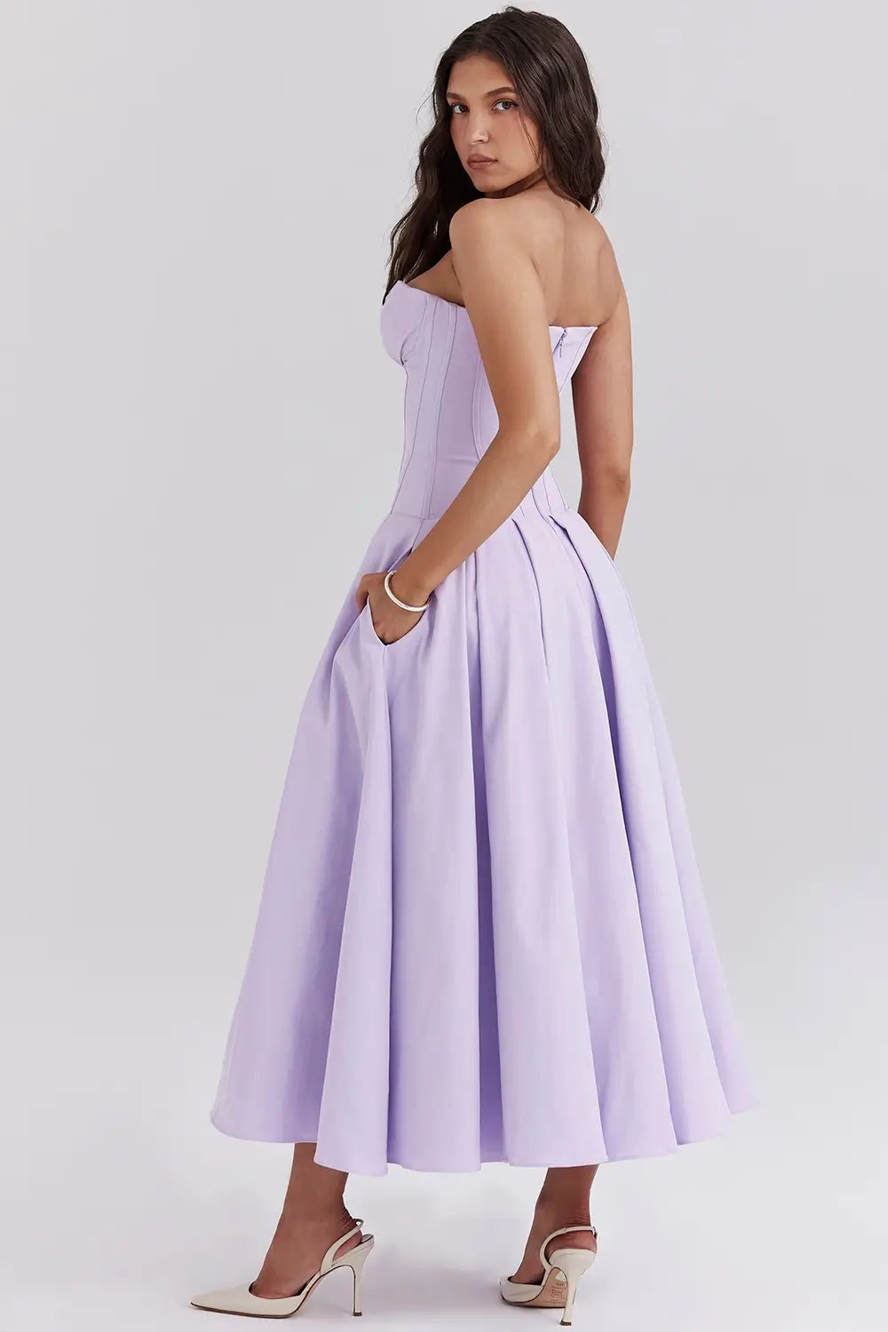 Vestido Midi Corset Modelo Evelyn