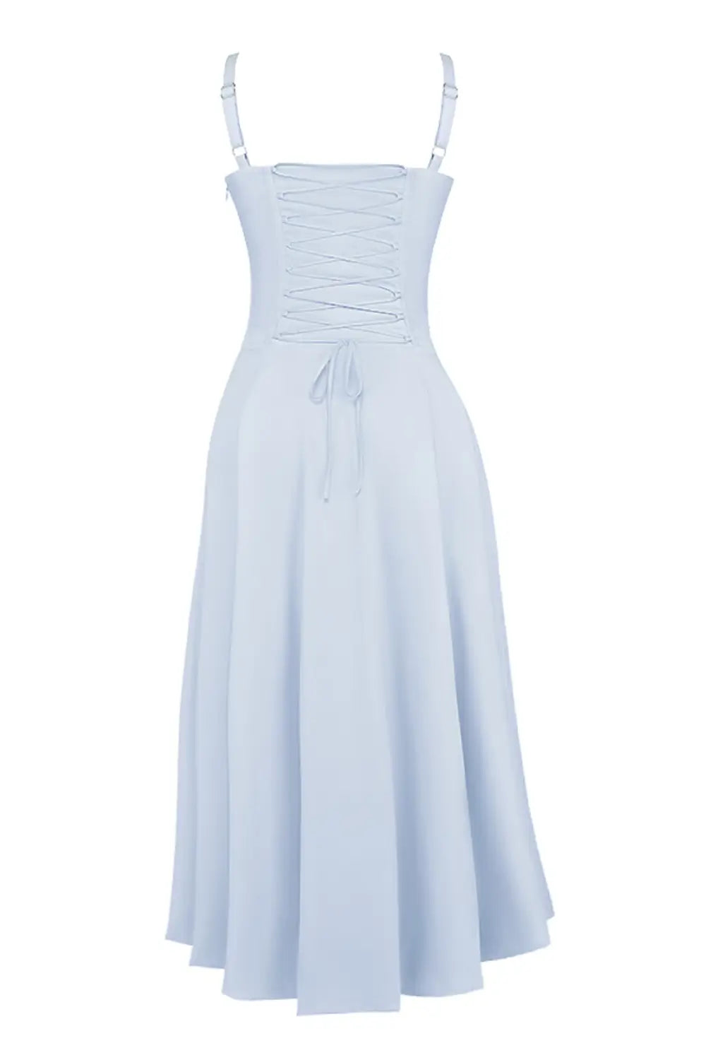 Vestido Midi Azul Celeste Corset