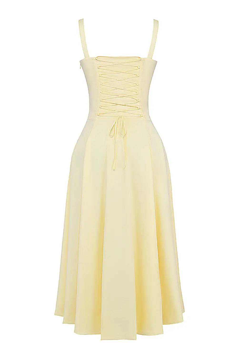 Vestido Midi Amarillo Corset