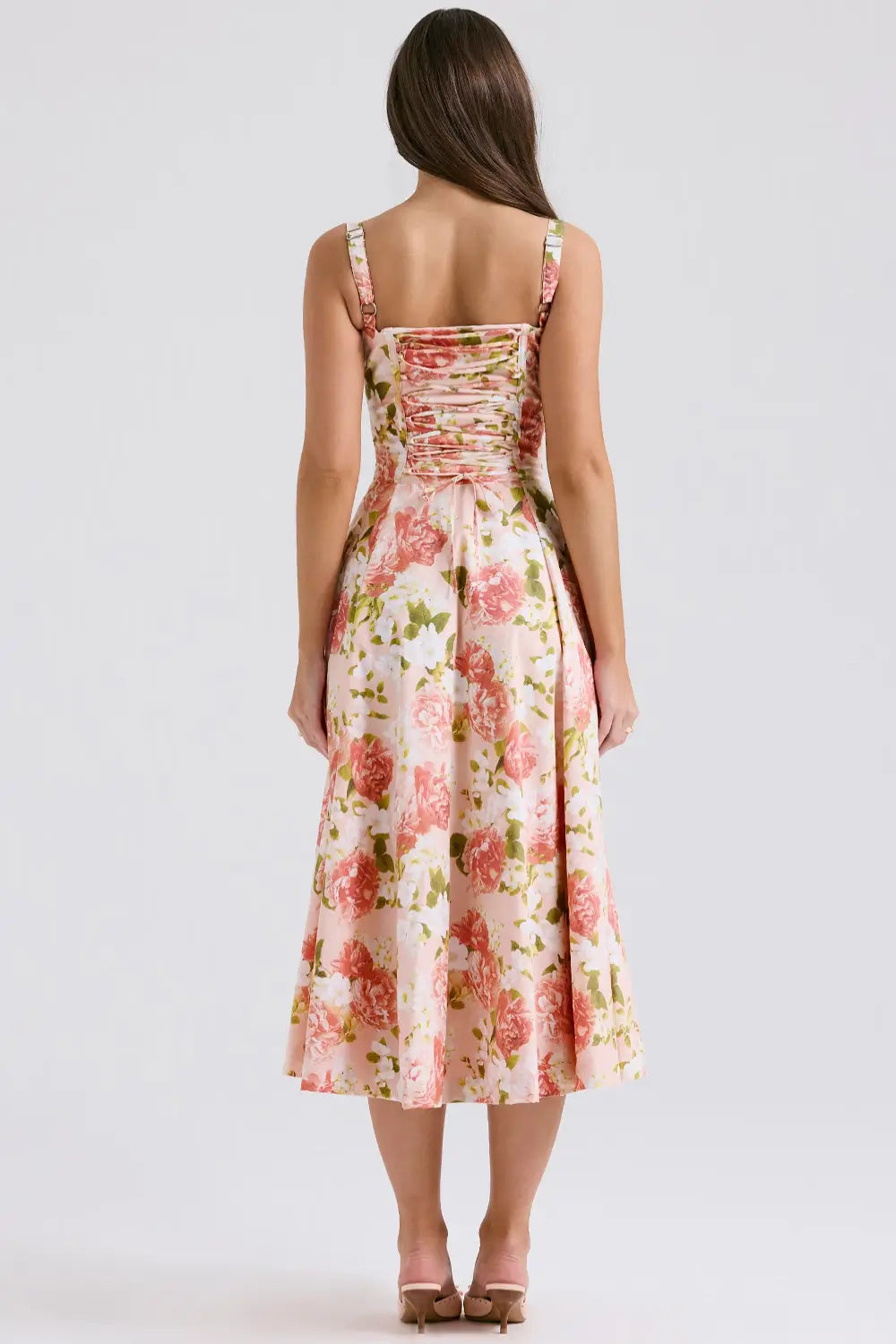 Vestido Midi Attracione Floral - Moldea la Cintura