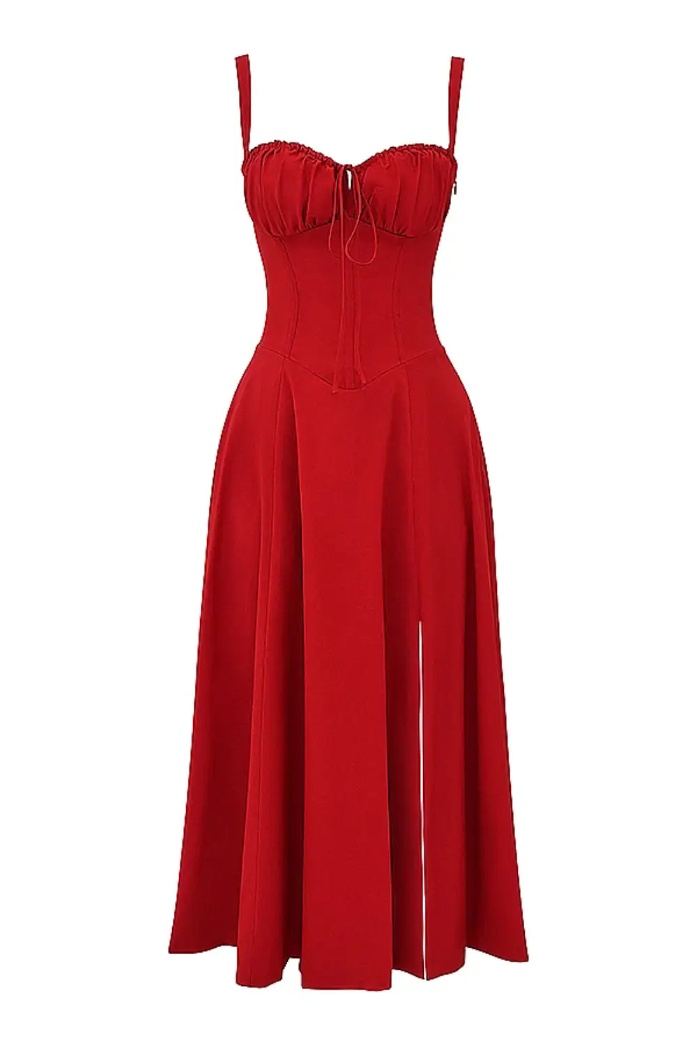 Vestido Midi Rojo Corset