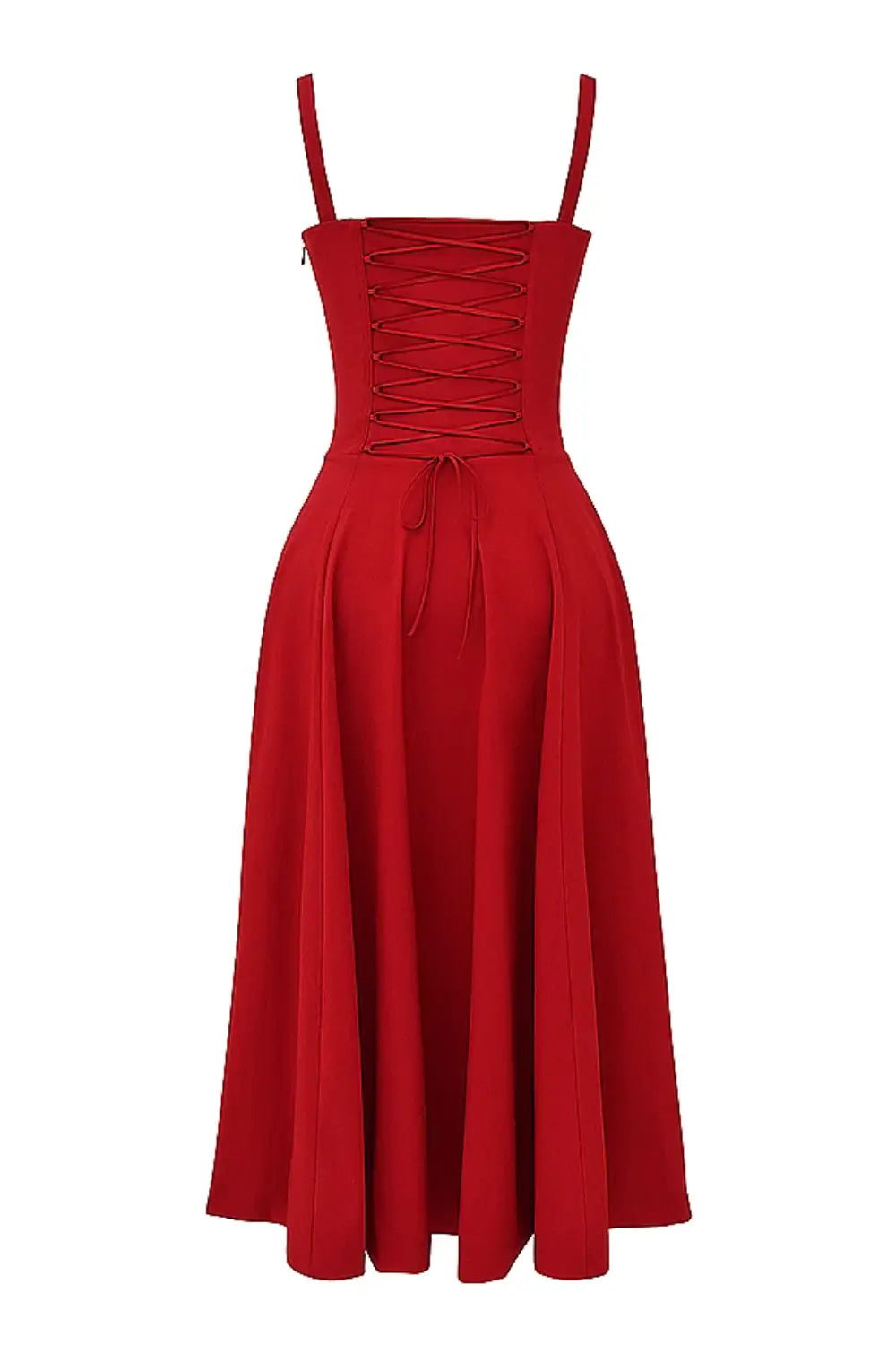 Vestido Midi Rojo Corset