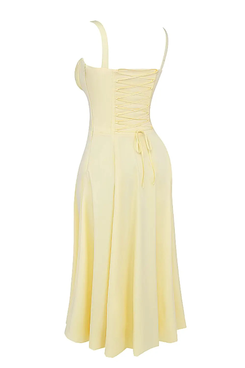 Vestido Midi Amarillo Corset